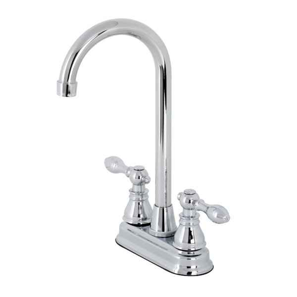 Kingston Brass KB491ACL American Classic Two-Handle High-Arc Bar Faucet, Polished Chrm KB491ACL